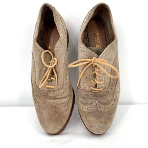 Sperry Top-Sider Women’s Suede Wingtip Oxford Shoes 6.5M Tan Leather Lug Sole